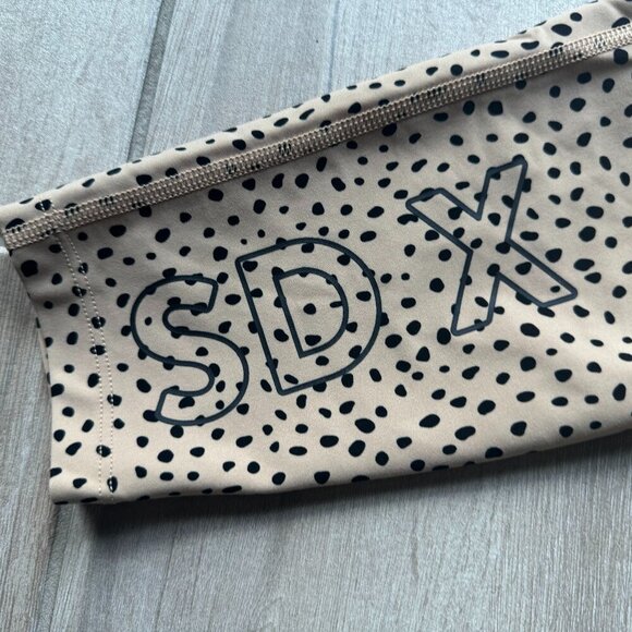 Tan & Black Spotted Print Athletic Leggings – SDX x WFA Women’s Size Large - Picture 4 of 8